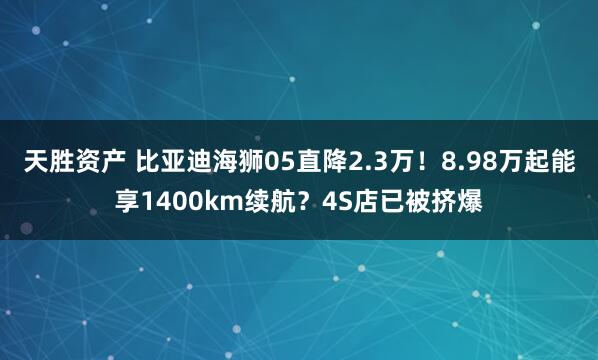 天胜资产 比亚迪海狮05直降2.3万！8.98万起能享1400km续航？4S店已被挤爆
